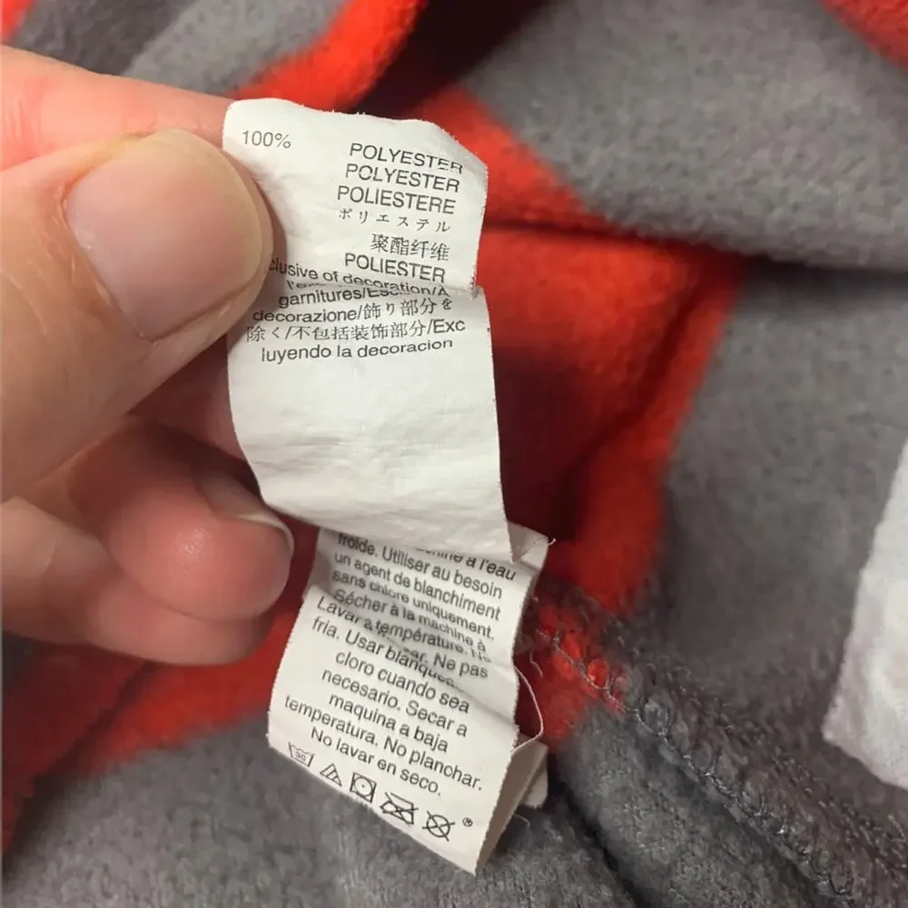Baby Gap half zip sweater gray red stripes faux fleece 2t